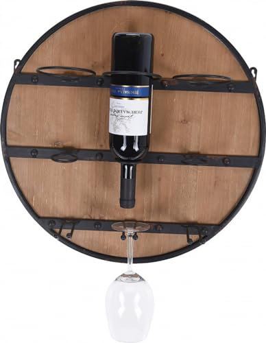 Koopman International B.V. Weinregal Flaschenregal Glashalter Flaschenhalter Wandregal Flaschen Gläser B200