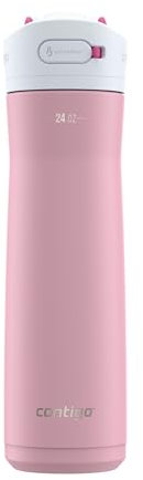 Contigo Ashland Chill Stainless Steel Water Bottle with Leakproof Lid & Straw, Water Bottle with Handle Keeps Drinks Cold for 24hrs & Hot for 6hrs, Great for Travel, School, Work, & More, 24oz