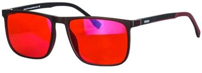 Blaulichtfilter-Brille, rote Gläser, orangefarbene Gläser für lange Arbeitsstunden, für Männer und Frauen SH078ZH (rote Linse,C1)