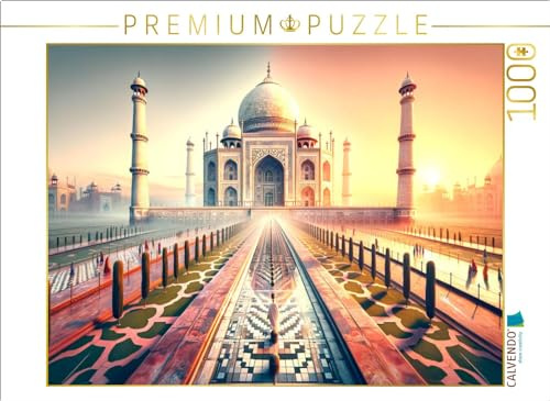 CALVENDO Puzzle Taj Mahal - Monument der ewigen Liebe (Neues Weltwunder) in Indien | 1000 Teile Lege-Größe 64 x 48 cm Foto-Puzzle für glückliche Stunden