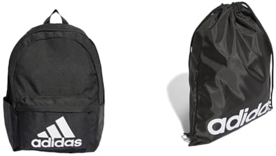 adidas Unisex Badge of Sport Rucksäcke, Black/White, One size & Unisex Essentials Sporttasche, Black/White, One size