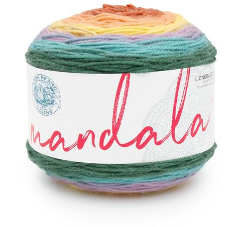 Lion Brand Yarn Mandala-Garn, mehrfarbiges Garn zum Stricken, Häkeln und Basteln, Bunt (Doxy), 1er-Pack