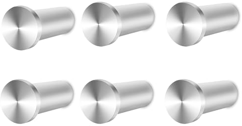 Feligio Colgador Toalla Baño, Ganchos pared con Tornillo, Colgador trapos cocina Redondo de Acero Inoxidable, Percha baño Plateado Para Cocina Dormitorio, 6 Piezas