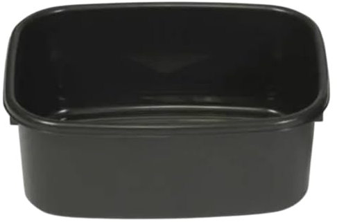 LUCY Unbreakable Rectangular Washing Up Bowls - Large 15-Inch & Small 13-Inch, Lightweight, Multi-Purpose Plastic Basin for Mixing, Sink Tidy Organizers (Black, Large Oblong Bowl 15 inch)