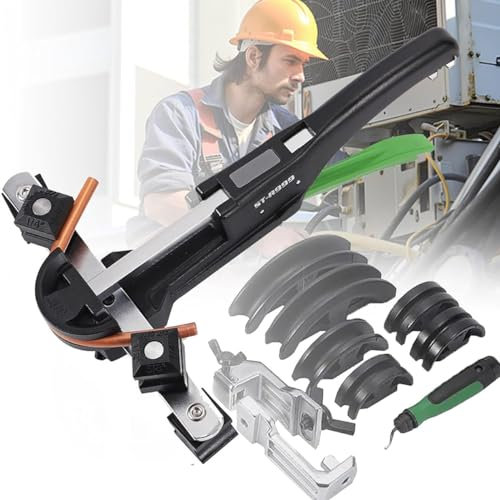 XNZJHPP Ratschen-Kupferrohrbieger.Hydraulischer Rohrbieger-Satz mit Φ1/4'', 5/16'', 3/8'', 1/2'', 5/8'', 3/4'', 7/8 '', 7 Formen, für Messing