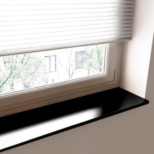 Fensterbank-Abdeckung, dekorative Fensterbank-Abdeckung, wasserdicht, rostfrei, für Schlafzimmer, Küche, Balkon, Dachboden, Fensterbank, Umbau (schwarz, L 150 x B 40 cm)