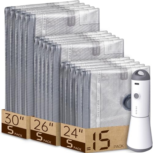 Vacbird Vacuum Bags for Travel with Rechargeable air Pump, Carry-on Size Compression Packing Bags for Luggage and Suitcase, Space Saver for Clothes and Clothing 15 Combo Travel Size