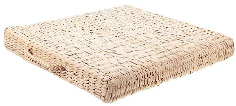 ABOOFAN Coussin De Yoga Carré Décoratif en Paille Fait Main