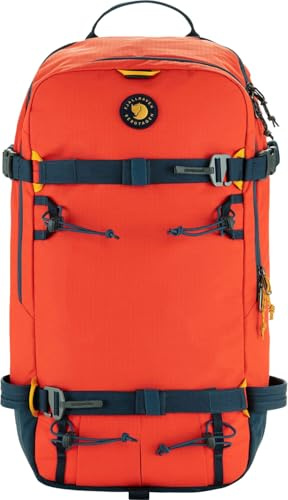 Fjällräven Bergtagen Touring 30 Backpack - Technical Pack, Secure Gear Attachment, Alpine Design - Touring, Trekking, Hiking, Flame Orange-Mountain Blue, Small/Medium