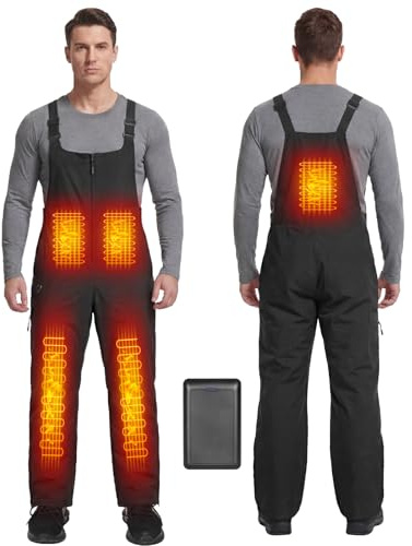Mono de esquí con calefacción para hombre Batería 7,4V 16000mAh con pantalla & Calefacción de carbono instantánea 5 zonas de calor & 3 niveles de temperatura Ideal para esquí trabajo invernal