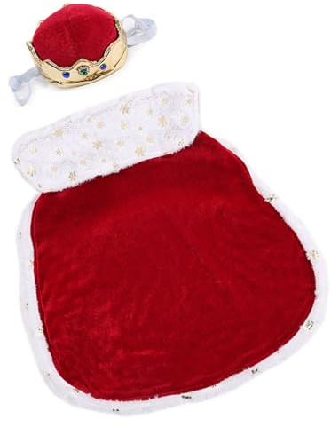 Sbshiouu Breathable Royal Dog Costume Set With Crown Hat Comfortable Pet Outfit For Halloween Parties & Indoor/Outdoor Dog Clothes Set