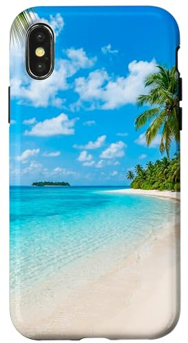 Tropical Beach Turquoise Shoreline Coastal Landscape Case for iPhone X/XS
