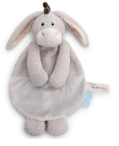 NICI Schmusetuch Esel 25x17cm - 63319 | Weiches Kuscheltuch aus Plüsch, ideal zum Kuscheln, Trösten und als Geschenk für Babys & Kleinkinder, Einschlafhilfe