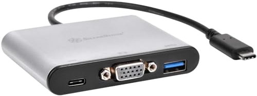SilverStone SST-EP06C - Adaptador conversor USB 3.1 Tipo C a VGA/USB Tipo C/USB Tipo A