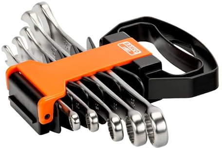 Bahco Combination Spanner Set | 5 Piece | Open-end 15° | Ring end 15° | Professional spanner set with popular metric sizes | Durable alloy steel construction | Storage solution included