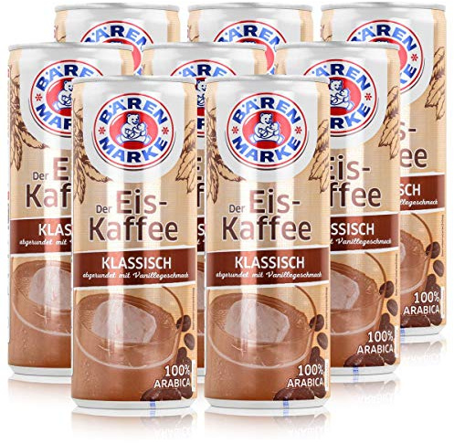 Bärenmarke Eiskaffee 0,25 Liter Dose - 1,8% Fett im Milchanteil - 100% Arabica - inkl. 0,25€ Pfand (8er Pack)