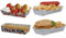 MustBeBonkers Fast Food Take Away Disposable Hot Dog/Chip/Pie/Baguette Holder Tray Small & Large (Newsprint Large Open Tray, 10)
