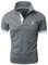 GNRSPTY Poloshirt Herren Kurzarm Polohemd Giraffe Stickerei Einfarbig T-Shirt S-XXL,Grau 1,XL