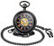 MICGIGI-Unisex Taschenuhr mit Kette Analog Handaufzug Ziffern Retro Recht-Winkel Lupe Mechanische Taschenuhren