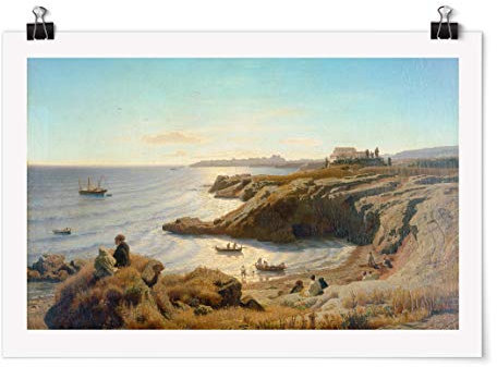 Bilderwelten Poster - Andreas Achenbach - Küste bei Syrakus - Selbstkl. seidenmatt 30x45cm