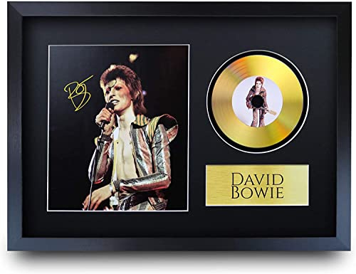 HWC Trading Artículos De Regalo De A3 P David Bowie Ziggy Stardust Autógrafos con Una Imagen De Impresión Imagen D'Or De Coches para El Fan De Música De Objetos Firmados - Enmarcada A3