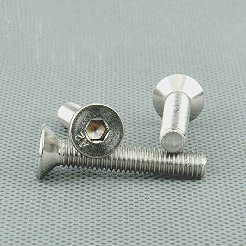 Viti a testa esagonale M4 x 60 mm in acciaio inox a testa svasata, viti a brugola, viti di fissaggio per casa e ufficio (confezione da 10)