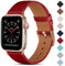 CeMiKa Bracelet en Cuir Compatible avec Apple Watch Bracelet 38mm 40mm 41mm 42mm 44mm 45mm 46mm 49mm, Cuir Véritable Bande pour iWatch Séries 10 9 8 7 6 5 4 3 SE, 38mm/40mm/41mm, Rouge/Or Rose