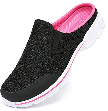 SMajong Zoccoli e Sabot Uomo Donna Comode Traspiranti Pantofole da Casa Leggero Antiscivolo Scarpe da Spiaggia Ciabatte all'aperto Nero Rosa Taglia:36 EU