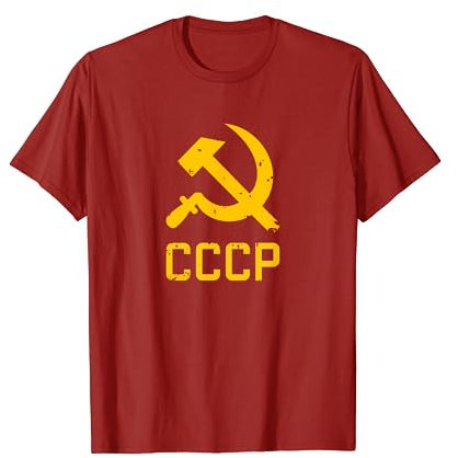 CCCP Falce e Martello Russia Sovietica Comunismo Rosso URSS Maglietta