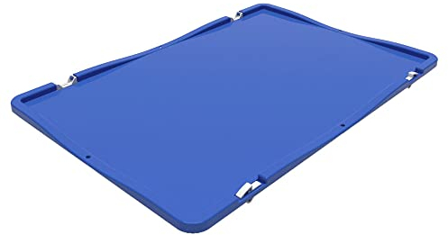 EU Scharnierdeckel für Euroboxen 60x40 cm blau Deckel lebensmittelecht Eurobehälter Transportbox Lagerbox Behälter Lagerkiste Stapelbox