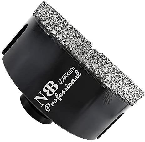 NBB Punta a tazza diamantata con M14, per foratura professionale a secco o ad umido su porcellana dura, ceramica, piastrelle, granito, marmo, veloce, durevole, per smerigliatrice angolare (90mm)