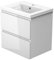Biubiubath 500mm Wall Hung Basin Vanity Unit Gloss White 2 Soft Close Drawers 1 Tap Hole Sink Bathroom Toilet Storage Funiture