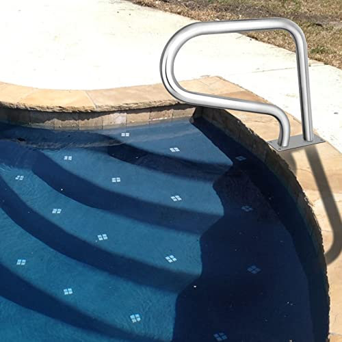 Pasamanos de piscina con cubierta de agarre azul, barandilla de escalera de piscina de acero inoxidable 304, capacidad de carga de 250 libras