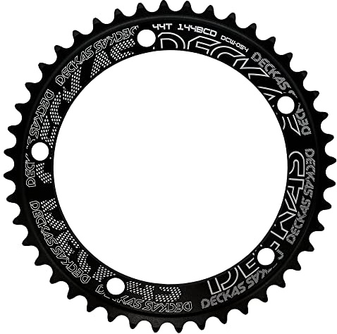 DECKAS Single Speed Chainring 144 BCD 44T 46T 48T 50T 52T 54T 56T Chain Ring Chain Wheel for 7/8/9/10/11/12 - Speed (Black 48T)