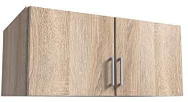möbelando Schrankaufsatz Click aus Spanplatte in Eiche-Sägerau-Nachbildung. Abmessungen (B/H/T) 90x40x58 cm