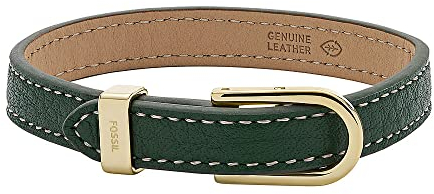 Fossil Armband Für Frauen Heritage, Länge: 219mm, Breite: 10mm Grünes Lederarmband, JF04231710