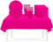 53PCS Hot Pink Party Tableware Decorations for Kids Birthday, Disposable Tableware Set - Tablecloth, Table Covers, 7inch Paper Plates, Paper Napkins, Cups for Xmas Birthday Wedding Party Favor