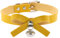Duories Leder Choker Kette,Halsband aus Leder mit Schleifenknoten und Glöckchen,Verstellbarer Choker 30 cm–40 cm für Damen Herren,Geeignet für Abschlussball, Date, Party, Club, Bar, Konzert,Gelb