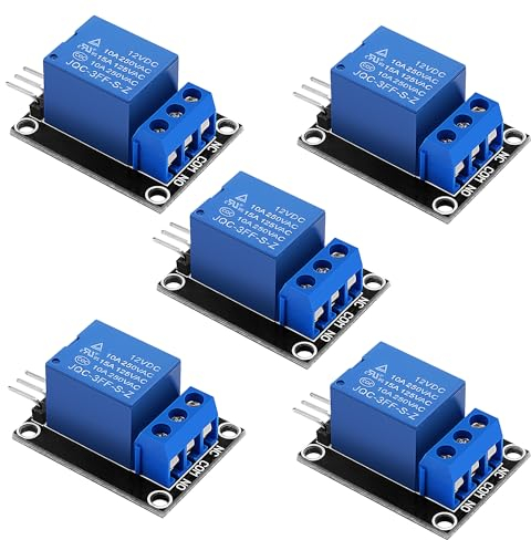 VooGenzek 5 Piezas 12V 1-Canal Modulo Relay Disparador de Alto Nivel para PIC AVR DSP ARM Compatible con Arduino