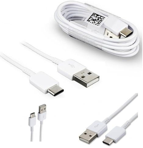 Genuine Original Samsung Fast Charging USB-A to USB-C Type C Charge and Sync Cable For Mobile Phones and Tablets (White Lead ONLY)
