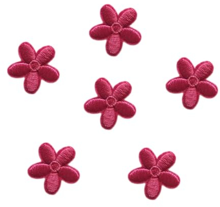 Wambere 10 Stück Blumen Applikationen,Patches zum Aufbügeln,Aufnäher Flicken zum Aufbügeln,Gestickter Blumenaufnäher,Bügelbild Aufbügelflicken,für DIY Kunsthandwerk Kleidungsdekoration,Rosenrot