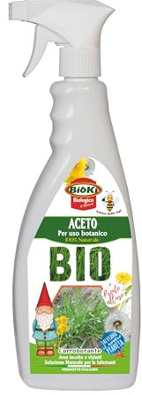 Bioki® Vinagre, remedio natural en las comparaciones de hierbas no deseadas, para limpiar caminos y áreas de cultivo, listo para usar, 100% natural, 650 ml