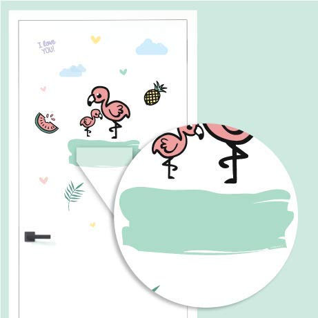 gutmarkiert – Personalisierter Türaufkleber für Kinderzimmer – Wandtattoo mit Name personalisiert für Jungen und Mädchen – Kinderleicht anzubringen und Rückstandslos entfernbar – Flamingo