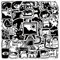AUCEKO 50 Stück Schwarz-Weiß Aufkleber Pack Black and White Sticker Set wasserdichte Vinyl Sticker für Laptop Kinder Autos Motorrad Fahrrad Skateboard Gepäck Koffer Computer Aufkleber Graffiti Decal