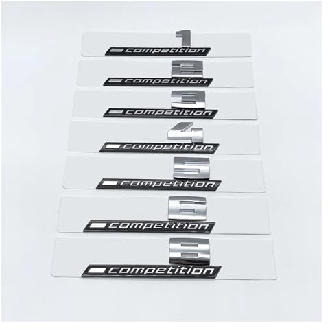 yzw6688 Chrom-Silber 3D-ABS-Buchstaben Competition-Emblem, kompatibel mit Thunder Edition M1 M2 M3 M4 M5 M6 M8 Kofferraum-Abzeichen-Aufkleber (Color : Silver, Size : M2 Competition)