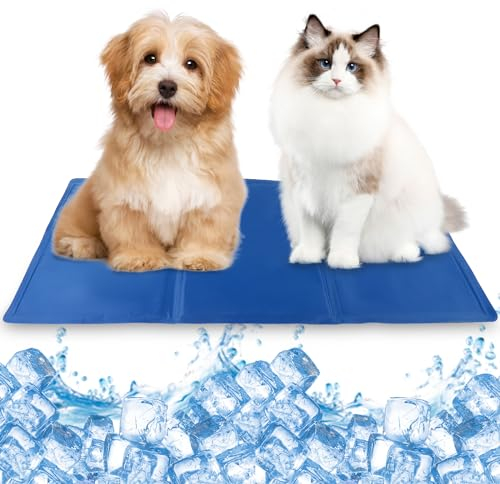Banaone Selbstkühlende Matte für Hunde, Extra großes Gel-Kühlkissen für Haustiere, 19,6 x 35,4 Zoll Kühlmatte für Hunde und Katzen, kein Wasser oder Kühlung erforderlich, ideal für Zuhause und Reisen