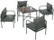 Outsunny Juego de jardín de 5 piezas de acero con 4 sillas de 58 x 58 x 66 cm con cojines y mesa de 80 x 80 x 71 cm con orificio central para sombrilla, gris