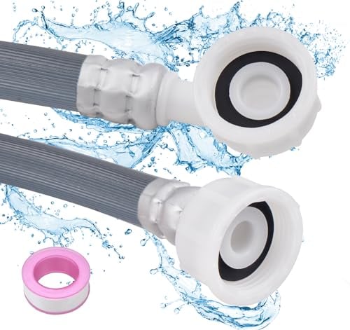 ilauke Ablaufschlauch Verlängerung, 2,5M Abwasserschlauch Spülmaschine Ablaufschlauch Schlauch Universal mit 6M PTFE-Band, 3/4 Zoll Winkel/Gerade für Waschmaschine Geschirrspüler