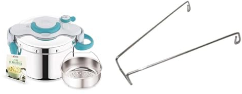 Seb ClipsoMinut' Easy+ 9 L, Poignées Rabattables, Cocotte-minute Induction, Livre 100 Recettes & Support de panier vapeur pour cocotte - 792691