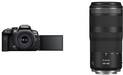 Canon EOS R10 Systemkamera + RF-S 18-45mm F4.5-6.3 is STM Zoomobjektiv & Objektiv RF 100-400mm F5.6-8 is USM Supertele-Objektiv